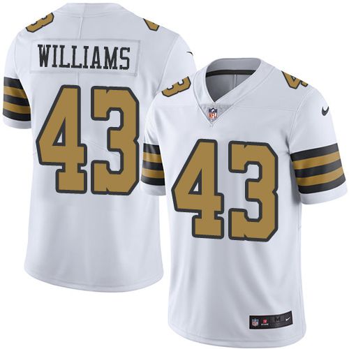 Men New Orleans Saints 43 Marcus Williams Nike White Color Rush Limited NFL Jersey